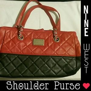 🆕Red & Black Quilted Nine West Purse